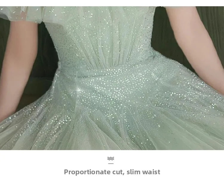 Ele een Evening Gown for Women High-End Luxury Fairy T Performance Host Dr Korean Sle Floral Mid-Waist Slim Fit