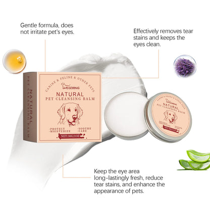Pet Tear Stain Remover Balm Dogs Cats Eyes Wipe Cream Keep Eye Area Dry Gentle Reduce Tear Mark Cleaner for Cats Pet Eye Care