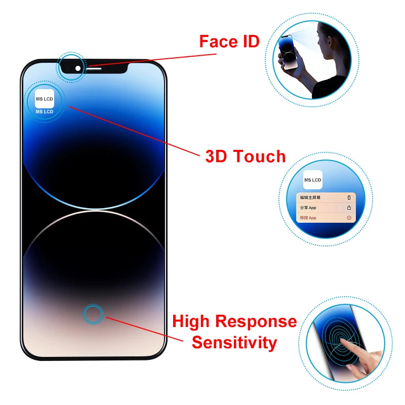 OLED X For iPhone XR XS MAX 11 Display 3D Touch Screen Replacement For 12 11 Pro Screen incell 12 Pro Max Display 13 13Promax