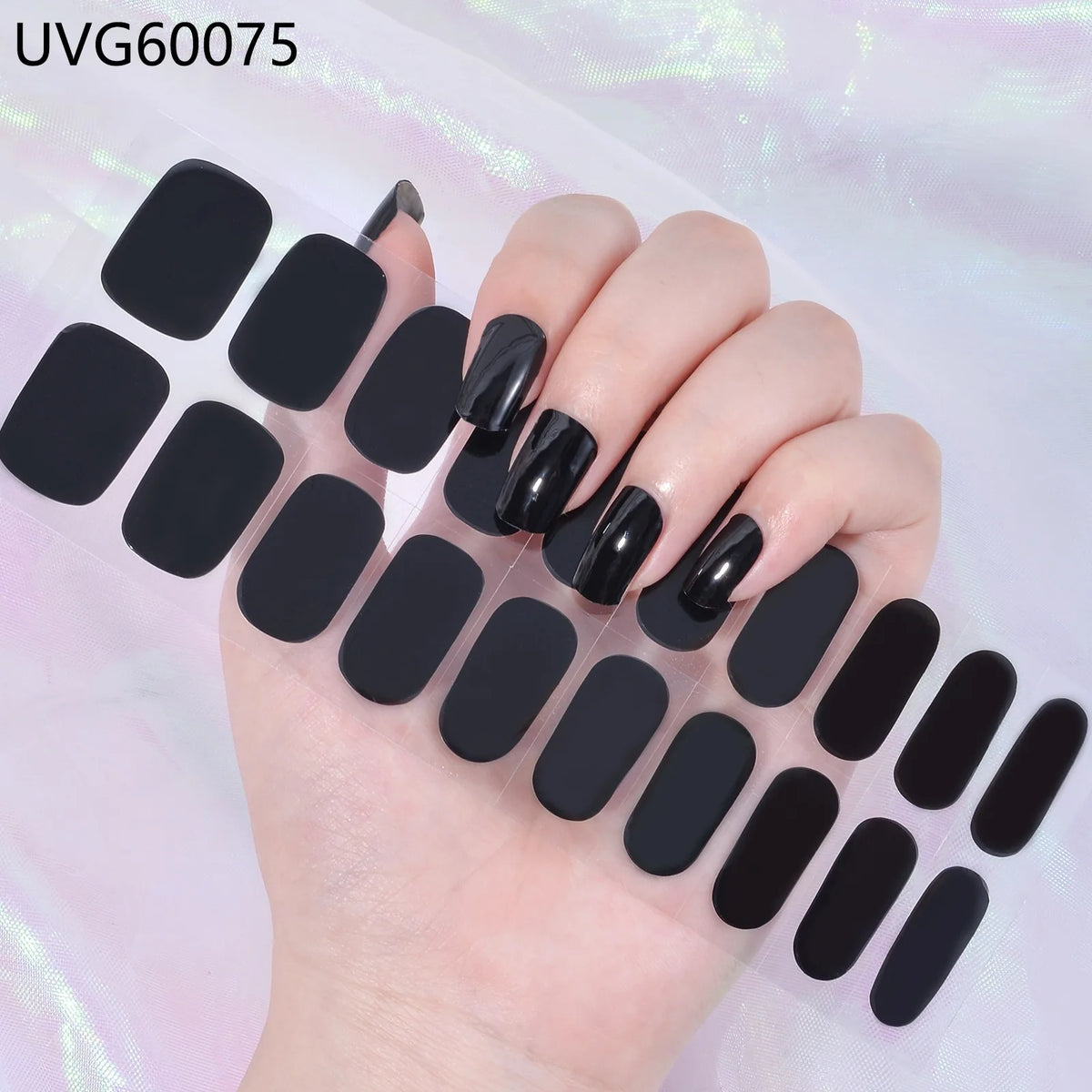 20/22Tips UV Semi cured Gel Nail Stickers Waterproof Long Lasting Full Gel Nail Wraps Press On Nail Decal DIY Manicure