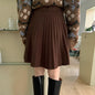 White Knitted Pleated Skirt Women Autumn Winter 2025 New High Waist Mini Skirt Lady's Fashion Korean Solid Women's Short Skirts