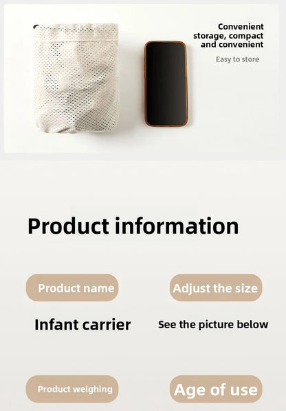 Portable Baby Sling Baby Carrier Wrap Toddler Backpack Shoulder Bag Bebe Carriers Newborn Backpacks Infant Bags for New Born