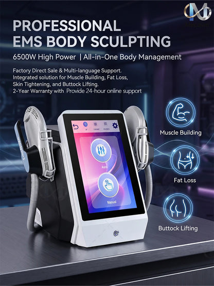 Non-invasive EMS Buttock Massage Professional 6500W 15TRF Body Shaping Machine Muscle Toning Fat Reduction Device Abdomen Thighs