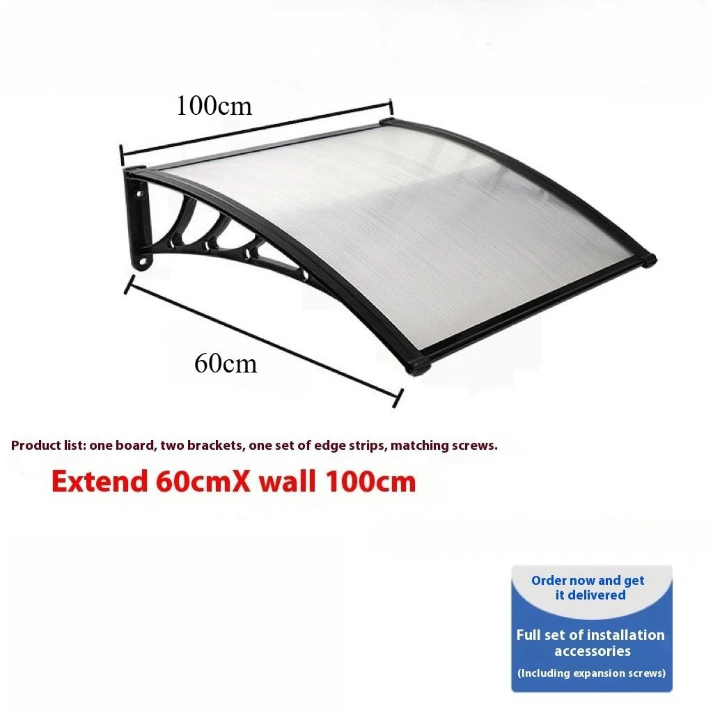 Window Awning Door Canopy 60x60 80x80 60x100 Window Awning Overhead Modern Polycarbonate Cover Outdoor Front Porch Patio Canopy