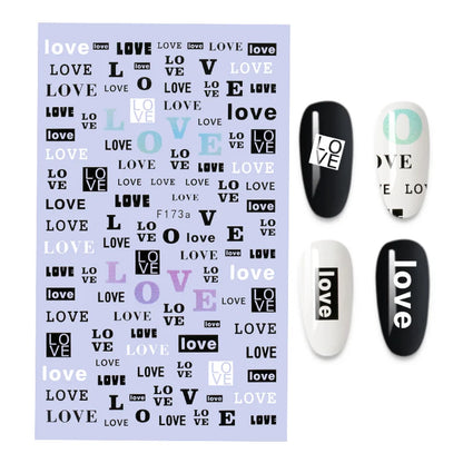 Black and White Love Flowers Line Art 3D Stickers Nail Decals Nail Art Accessories Butterfly Rose Nail Stickers Nail Sliders