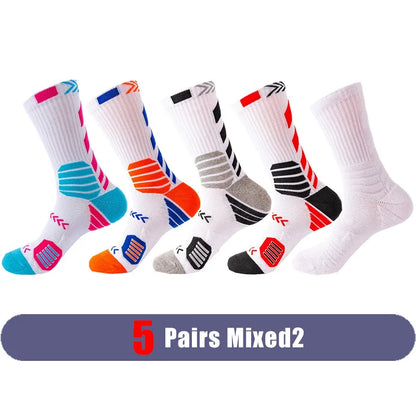 Elite Sport Cycling Basketball Socks Compression Running Man Black Trend Breathable Long Hiking Damping Athletic Professional