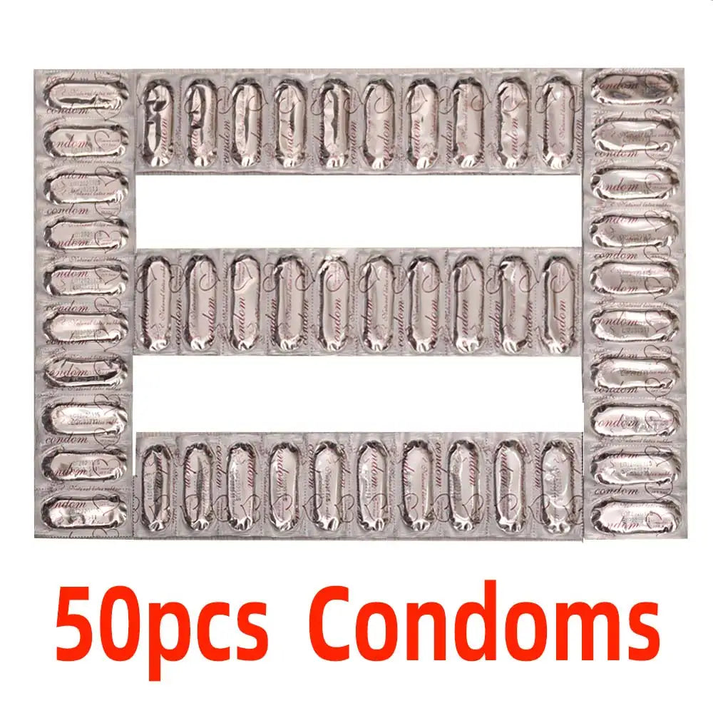 Condoms 50Pcs/Lots   for Men Smooth Penis Sleeve Thin Condom Adult Sex Products Safe Contraception Sex Toys