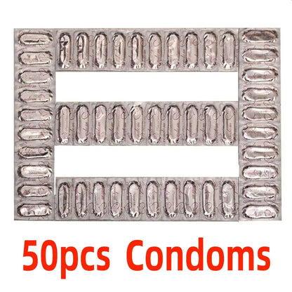 Condoms 50Pcs/Lots   for Men Smooth Penis Sleeve Thin Condom Adult Sex Products Safe Contraception Sex Toys