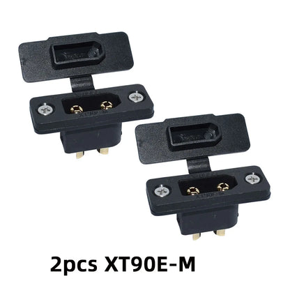 Amass XT90E-M Battery Connector XT90E Male Plug Gold-Plated Connector with PVC Protective Sleeve Dust Cap for RC Aircraft Drone