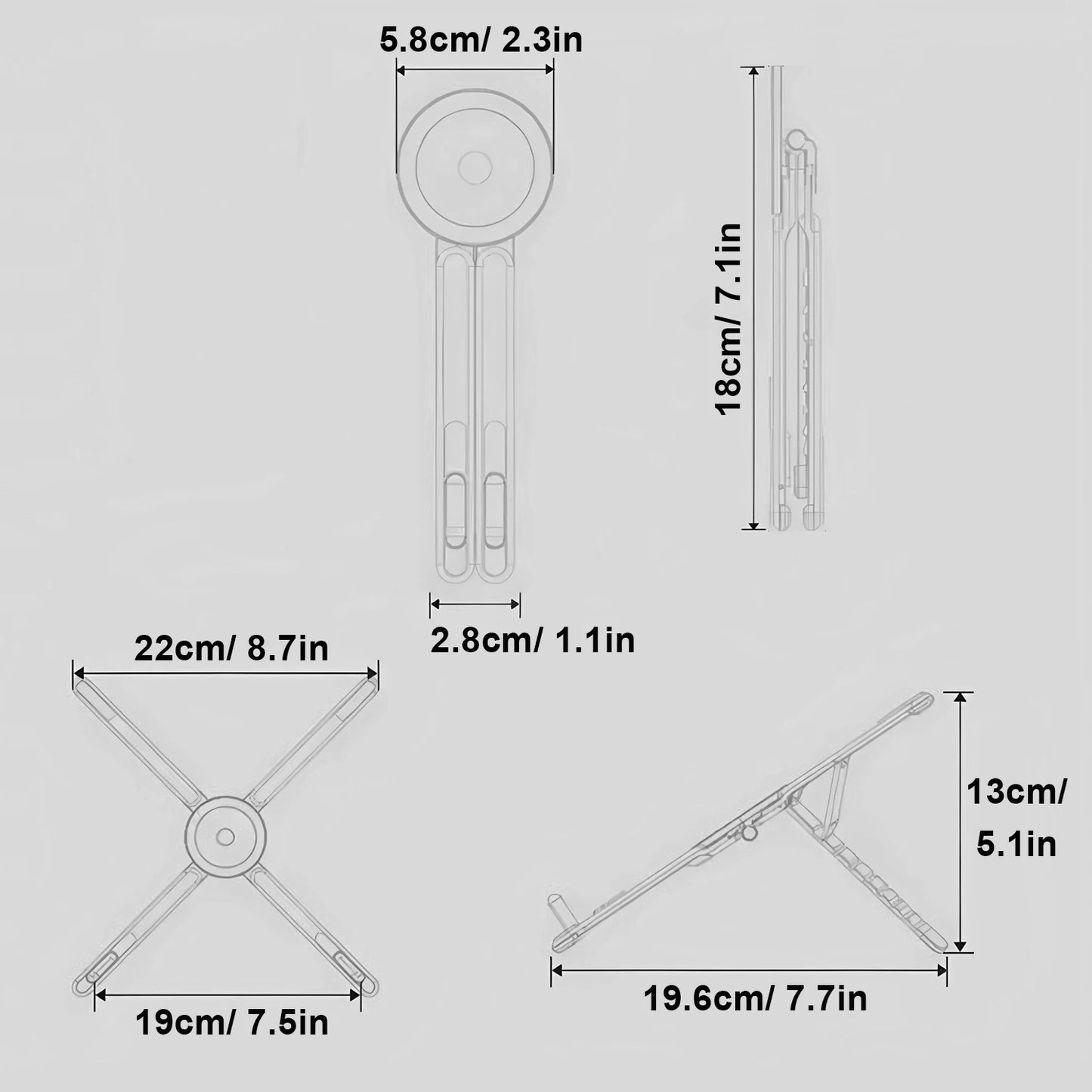 Portable Magnetic Phone Holder & Selfie Stick 3-in-1 Foldable Tripod Stand for iPhone iPad Tablet Laptop Desktop Use