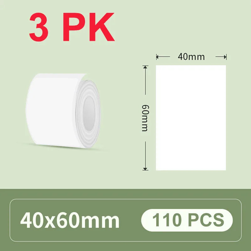 30/40mm Width Thermal Label Paper Roll White Self-adhesive Sticker Waterproof Barcode Food Price DIY Tag For Printer M220 P50