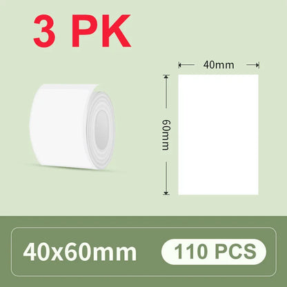 30/40mm Width Thermal Label Paper Roll White Self-adhesive Sticker Waterproof Barcode Food Price DIY Tag For Printer M220 P50