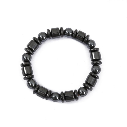 Unisex Fashion Black Stone Elasticity Bracelet Beads for Men Women