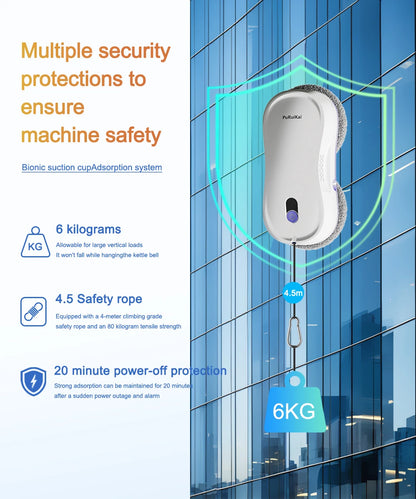 Smart Window Cleaning Robot with Dual Water Spray, Auto Robot Window Cleaner Edge Detection Remote Robotic Windows Washer