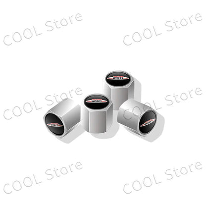 4Pcs Car Styling John Cooper Works Emblem Auto Wheel Tire Air Valve Caps Dust Cover For Mini Cooper S Logo R52 R53 R58 F55 F56