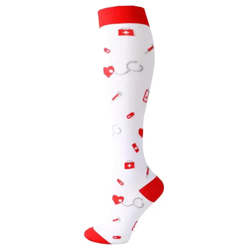 New Men Women Compression Socks for Leggings Running Marathon Pressure Soccer Adult Socks Network Red Pressure Nurse Men Socks