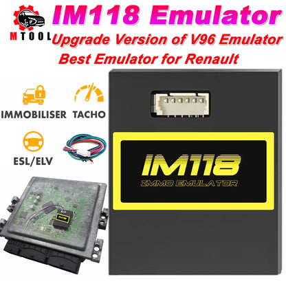 Universal IMMO Off Emulator IM118 ESL ELV Tacho Tachometer tester Program for Renault Bosch EDC15 EDC16 EDC17...Many ECUs PK V96