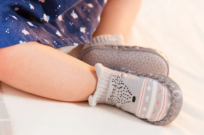 Baby Socks Slippers With Rubber Soles Girl Boy Infant Newborn Children Floor Socks Shoes Anti Slip Soft Sole Toddlers Indoor