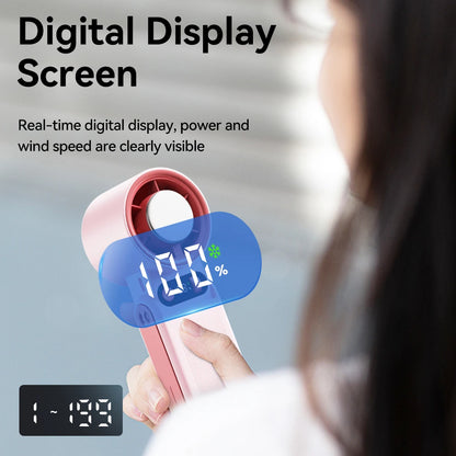 Portable Handheld Fan LED Digital Display With Refrigeration Board 90° Foldable  199Gear Strong Wind Speed 8000mAh F16