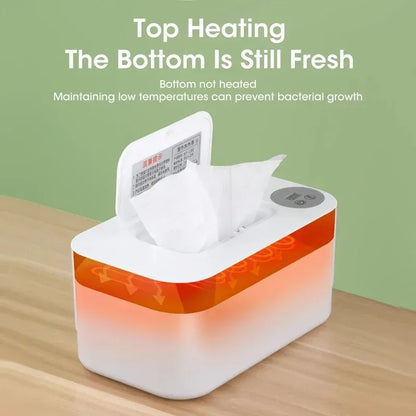 Baby Wipe Heater Portable Baby Wet Wipe Heater with LED Display USB Charging Wipe Heater Baby Wipe Heating Box For Home Car