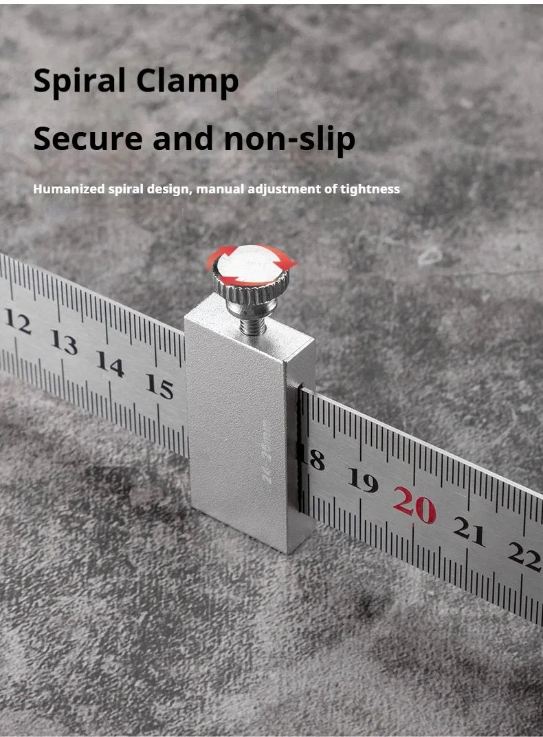 New Protable Accurate positioning Woodworking Tools Carpentry Steel Ruler Positioning Limit Block Measuring Marking Gauge