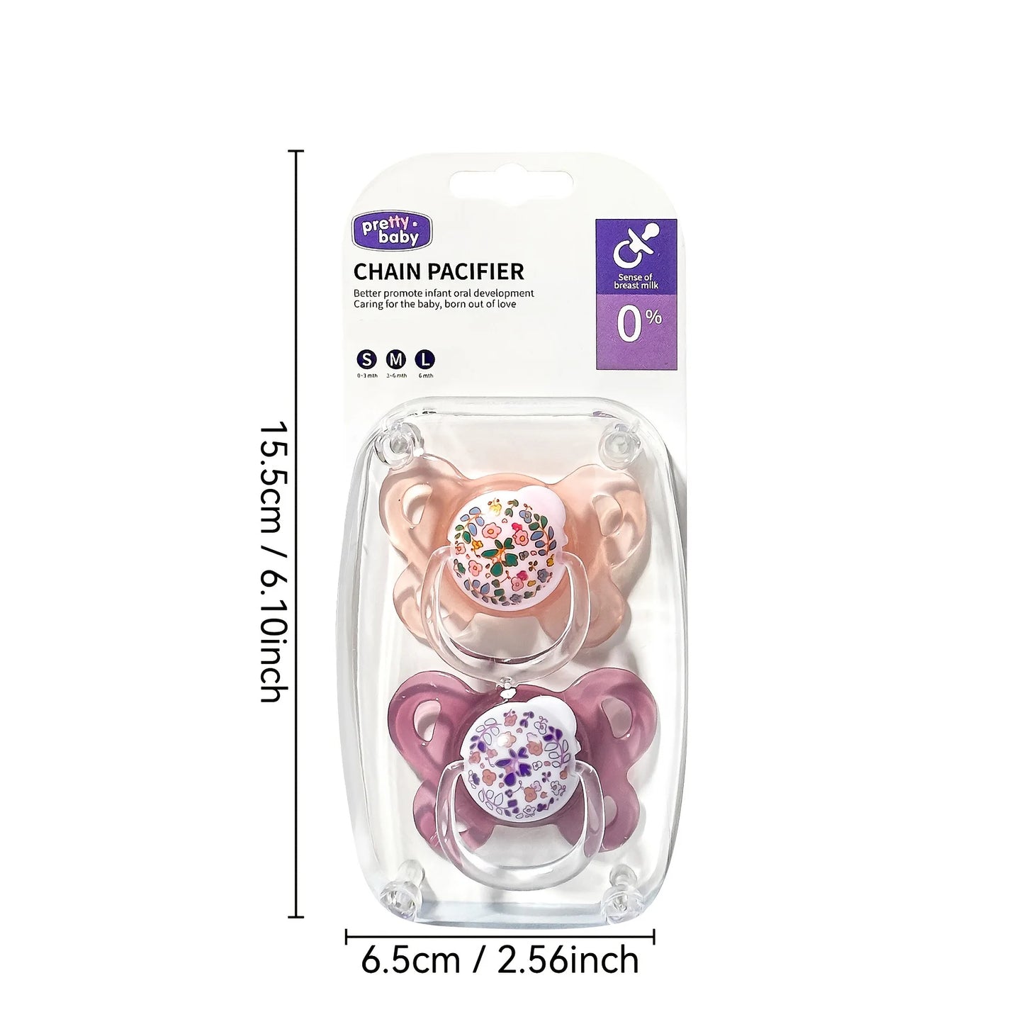New 2pcs/4pcs Baby Pacifier with Cover, Flower-design Printed Soother with Thumb Nipple,Perfect Baby Shower Gift for Boy Girl