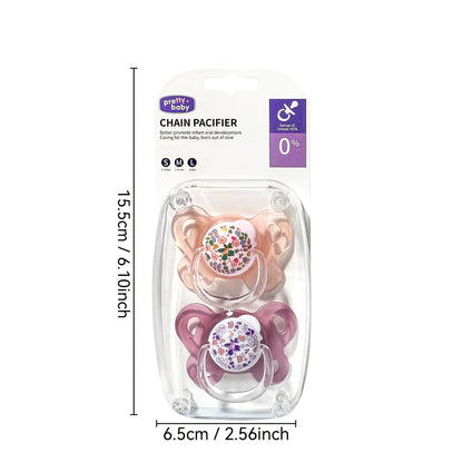 New 2pcs/4pcs Baby Pacifier with Cover, Flower-design Printed Soother with Thumb Nipple,Perfect Baby Shower Gift for Boy Girl