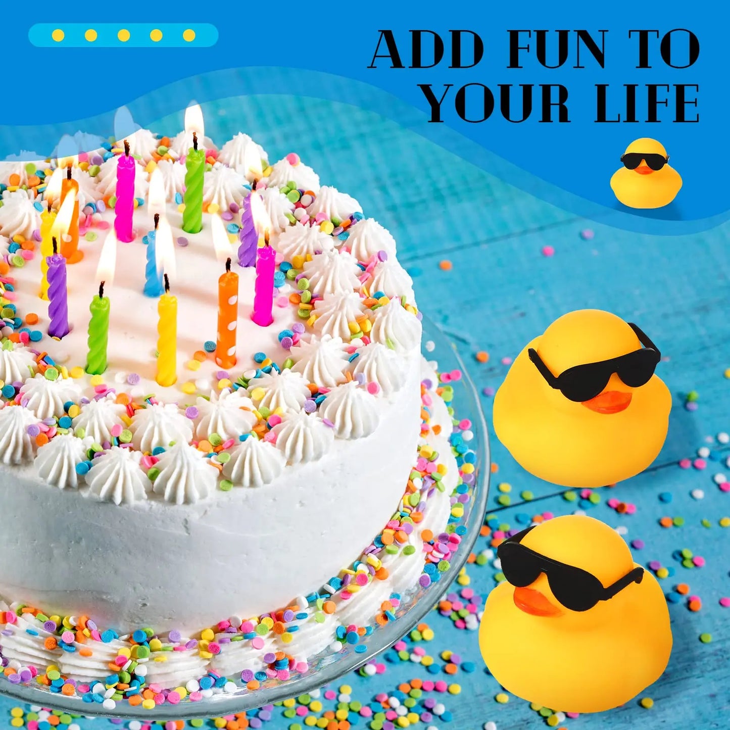 6/12/24PCS  Duck Toys Mini Rubber Ducks Squeak and Float Ducks Shower Toy for Toddlers Boys Girls