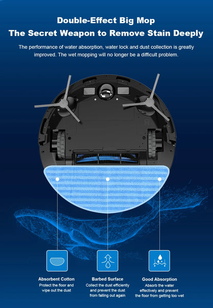 Robot Vacuum Cleaner Liectroux/LILIN X6,Laser System,Multiple-Floor Maps,Restricted Area Setting for Home Carpet Cleaning