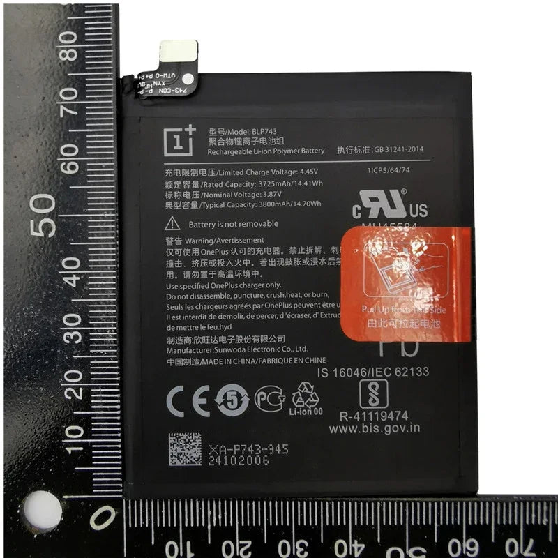 Original Battery For Oneplus one 1+ For OnePlus 1 2 3 1+3 One Plus Nord 2 N10 X 3 3T 5 5T 6 6T 7 7T 8 8T 9 9R Pro Plus Batteries