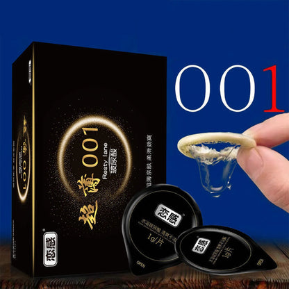 0.01 Ultra Thin Condoms For men Ejaculation delay Ice Hot Feeling Latex Condom Penis Sleeve  Vaginal Stimulation dult sex toys