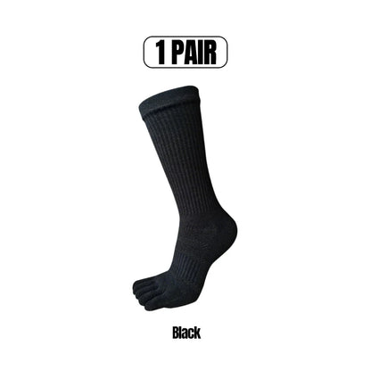 1/5 Pairs Men's Toe Socks Long Compression Sweat-Absorbing Fitness Marathon Hiking Outdoor Basketball Five Finger Sport Socks