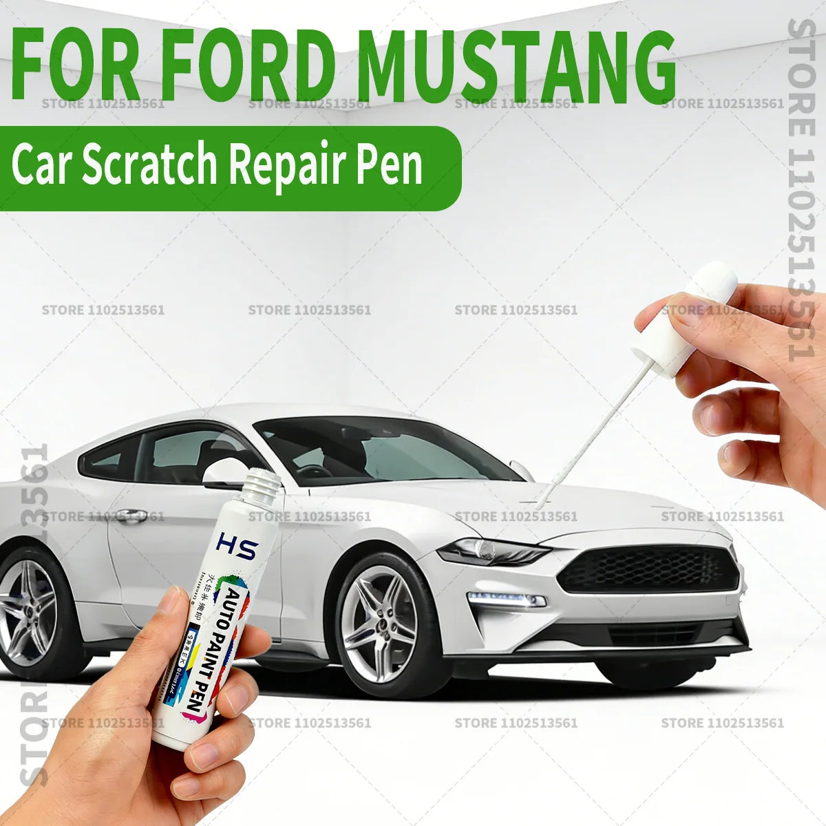 For Ford Mustang White Black Red Orange Blue Yellow Gray Car Paint Repair Pen Touch Up Scratch Remover DIY Auto Accessories