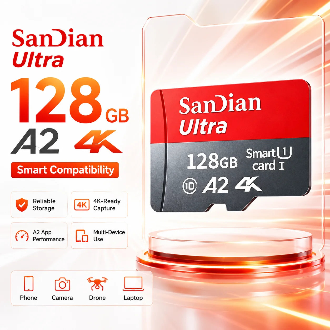 High-Speed Storge SD Card 128GB Original Micro TF Cards 256GB Class 10 Fast Transfer Memory Card for Phones/Digital Camera/PC