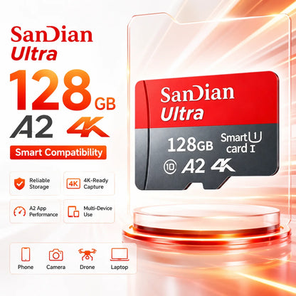 High-Speed Storge SD Card 128GB Original Micro TF Cards 256GB Class 10 Fast Transfer Memory Card for Phones/Digital Camera/PC