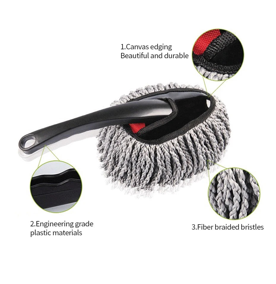 SEAMETAL Car Washing Mop Scalable Handle Dust Remover Wax Brush Microfiber Car Cleaning Kit Soft Hair Duster Brushes Wash Tool