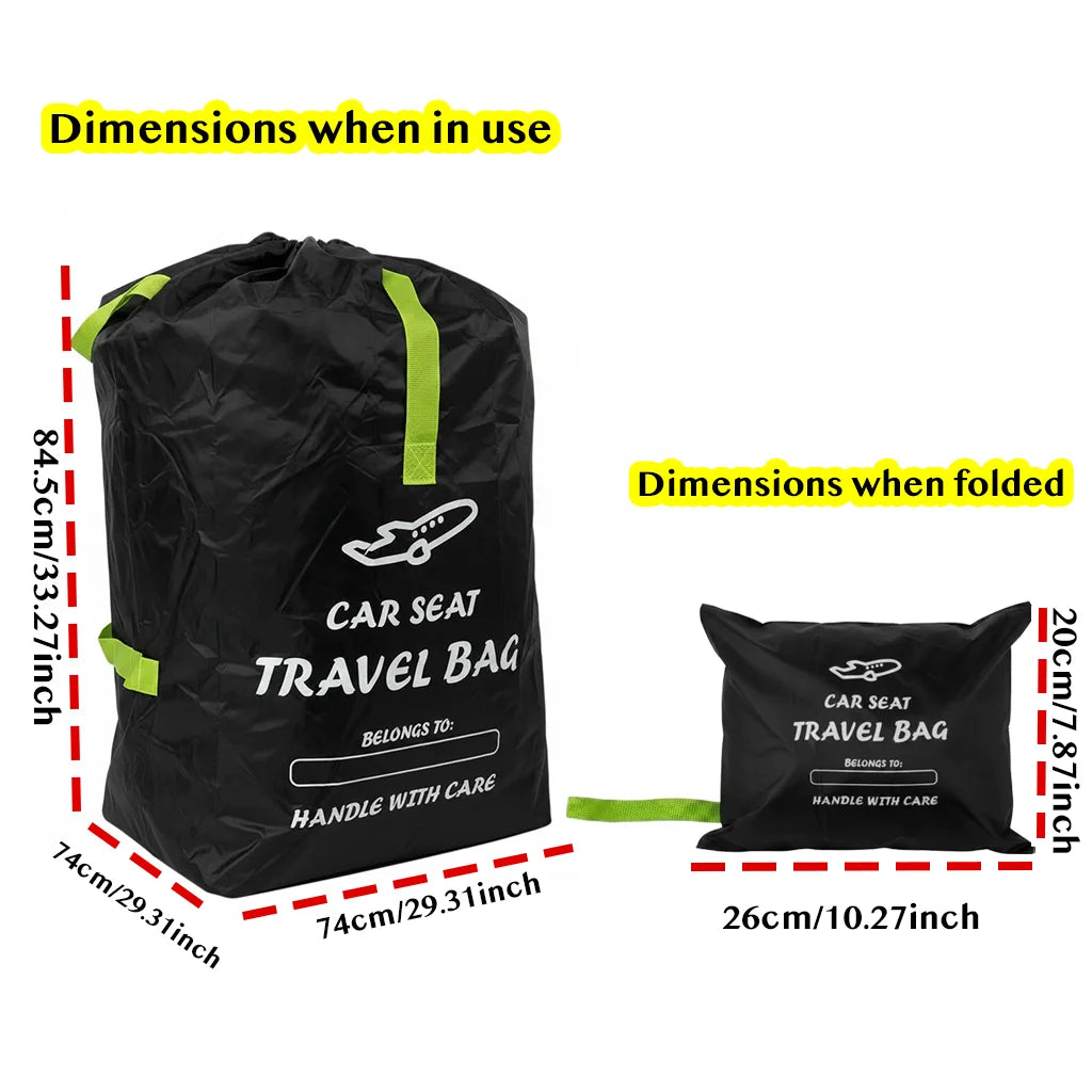 Portable Car Seat Travel Bag for Infant Carriers & Boosters – Adjustable Shoulder Straps, Convenient Carry Handle, Heavy-Duty Pr