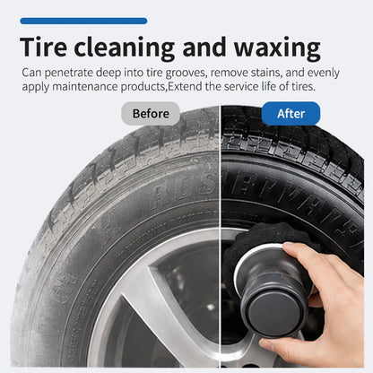 3 Inch Tire Shine Applicator Set Reusable Car & Truck Tire Dressing Applicator 70ML Car Detailing Foam Sponge Pad 1-5 Pcs