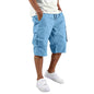 2026 Summer men loose straight pants Casual multi-pocket Shorts pure color fashion Men Shorts drawstring daily cargo short pants