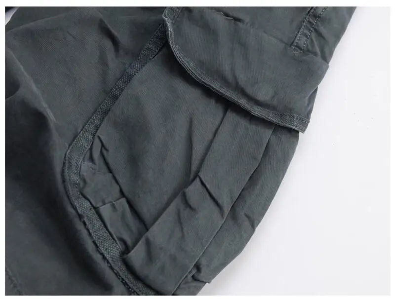 Men Summer Cargo Shorts Casual Tool Shorts High Quality Man Summer Military Multi Pocket Pants Loose Cargo Pants No belts 38