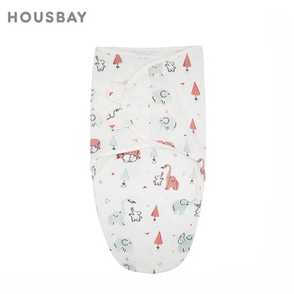 Newborn Baby Sleeping Bag Summer Thin Baby Swaddle Wrapping Cartoon Elephant Sleepsack 0-6 Months Girls Boys Blanket 0.5 TOG