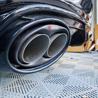 2 Teile/Los Kohle Faser Auspuffspitze für Audi A3 A4 A5 A6 A7 RS3 RS4 RS5 RS6 RS7 Schall Dämpfer Spitze Endrohr Auspuff Anlage