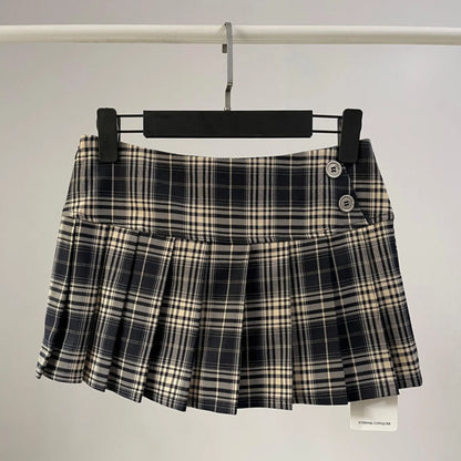 Summer Clothes Mini Skirts Woman Korean Fashion Short Skirts Women Low Rise Y2k Skirts Pleated Red Plaid Skirts Luxury Designer