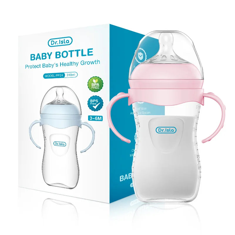 Baby PP Bottle 150/240/330ML Newborn Baby Bottle with Handle Milk Bottle Feeding Baby Bottles Newborn Feeding Supplies BPA-FREE