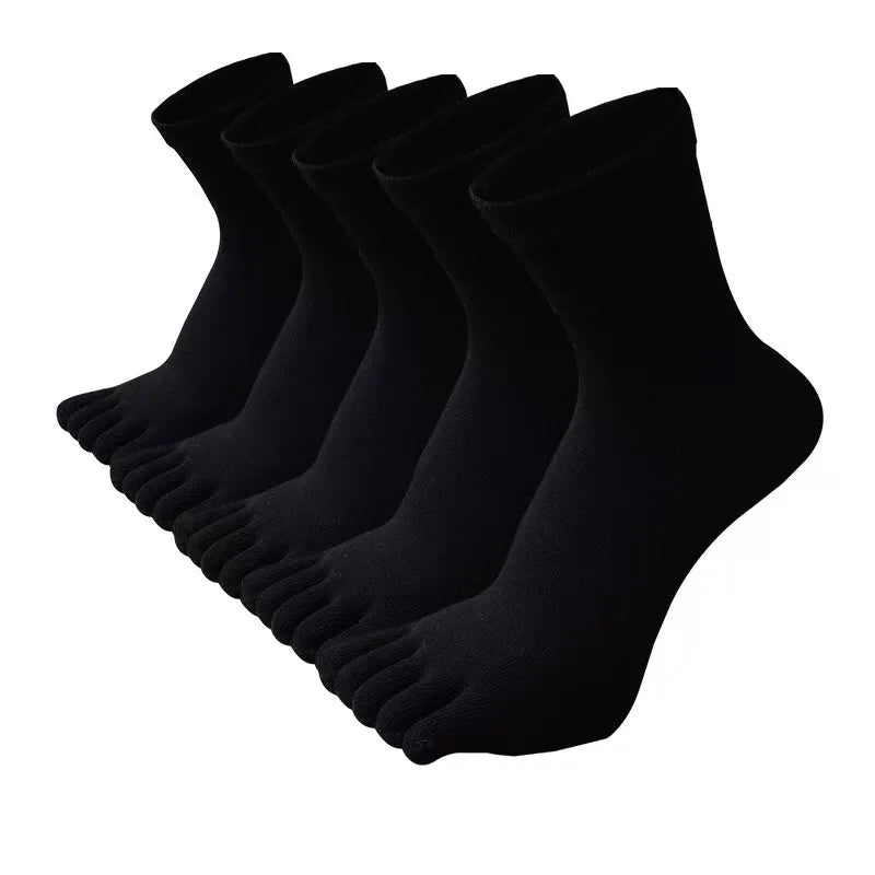 5Pairs Five Fingers Toe Socks Breathable Cotton Unisex Sports Running Sweat Absorbent Antibacterial Ankle Crew