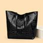 Simple Versatile Crocodile Print Tote Bag Large Capacity Fashion Handbag Vintage Design Shoulder Women's Bag