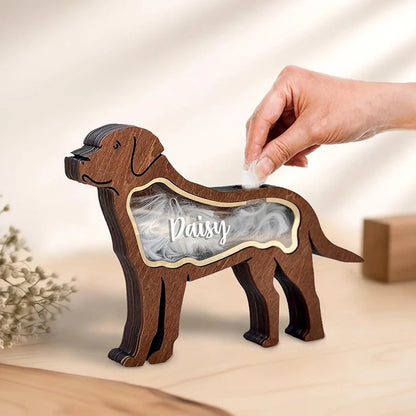 Personalized Dog Hair Memorial Box Creative Custom Name Wooden Pet Hair Keepsake Container Pet Memorial Gift for Dog Owners
