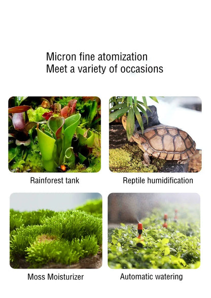 MIUS D Series Reptiles Fogger Humidifier 2 Generation Rainforest Silent Pump Fog Machine Greenhouse Rainforest Garden Spray