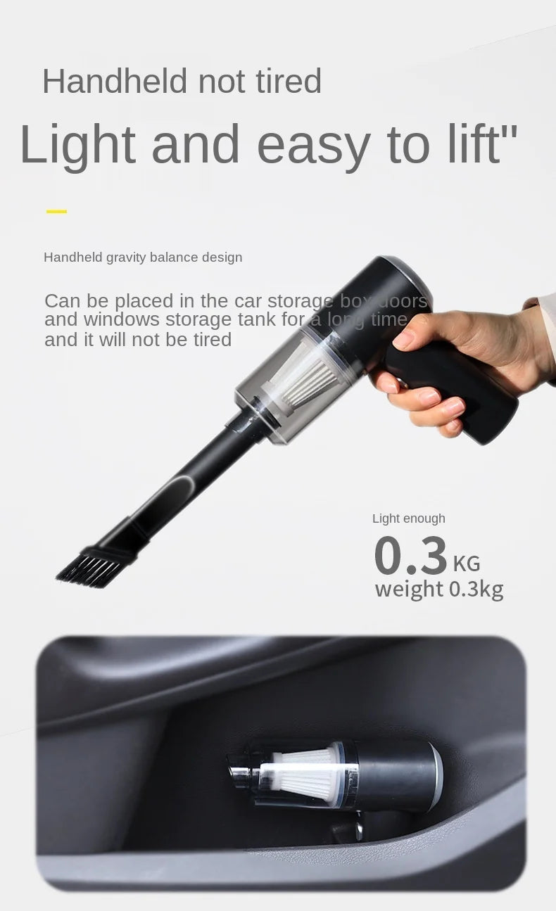 Wireless Car Vacuum Cleaner Portable Vacuum Cleaner Dual Use for Home and Car 120W High Power Powerful Vacuum Cleaner Bring LED