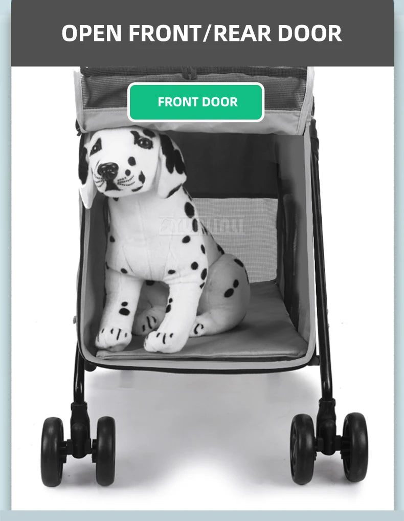 Foldable Outdoor pet travel cart Portable Pet strollers for medium and large dogs cats
